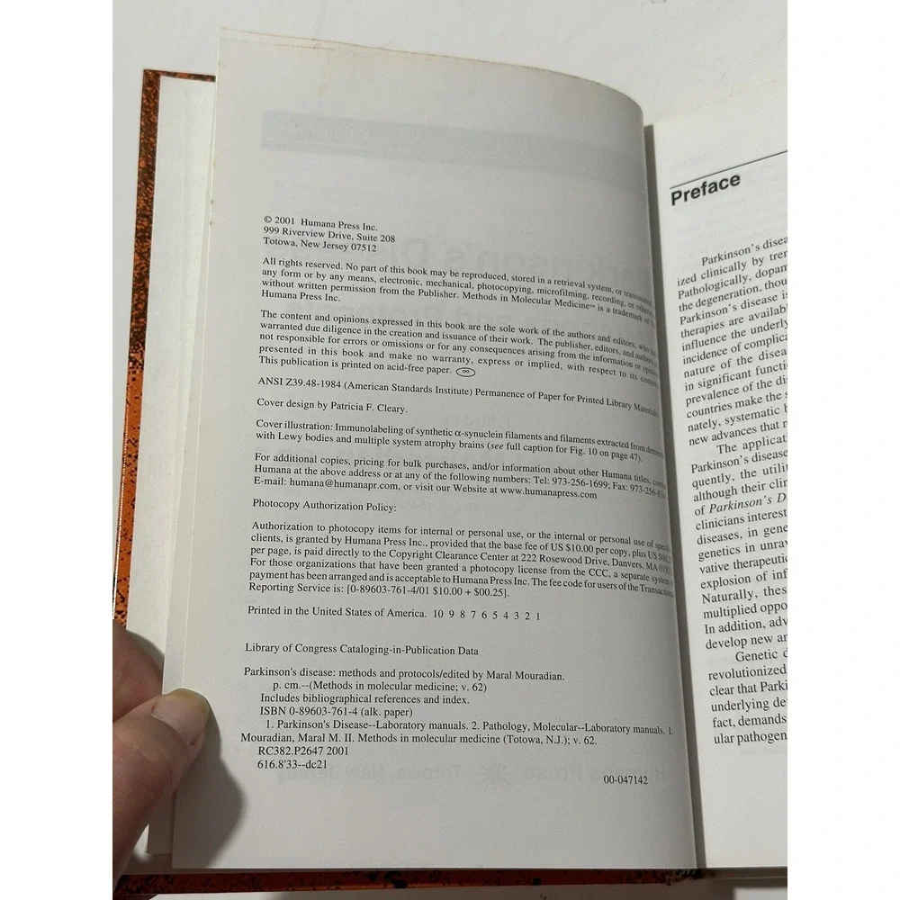 Parkinson's Disease: Methods and‎ Protocols by Maral M. Mouradian 2001 Hardcover